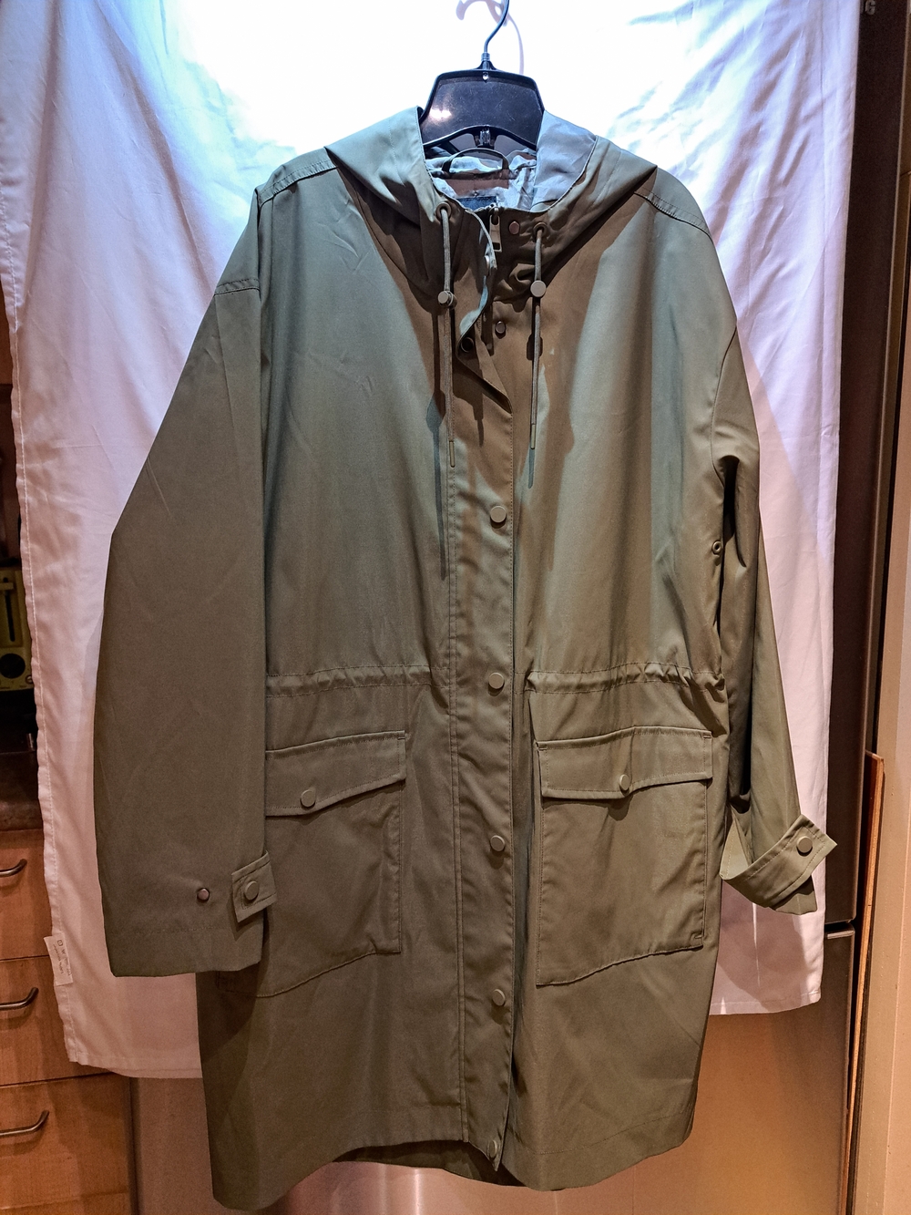 Reitmans Olive Green Hooded Parka Coat